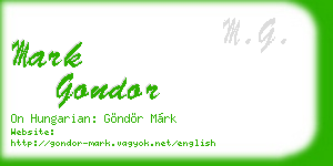 mark gondor business card